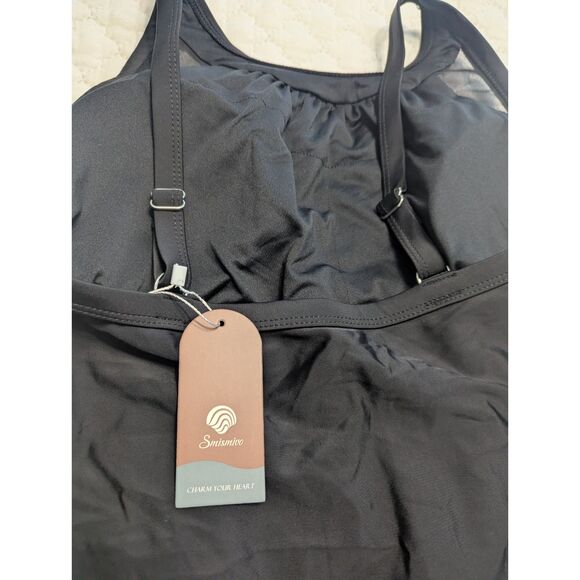 🖤 Smismivo Black High Neck One Piece Swimsuit – Size L – NWT - Picture 5 of 7